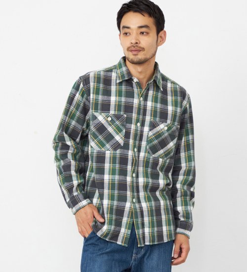EDWIN(エドウイン)のワークシャツ チェック 長袖|トップス/シャツ/ブラウス/メンズ|オリーブ