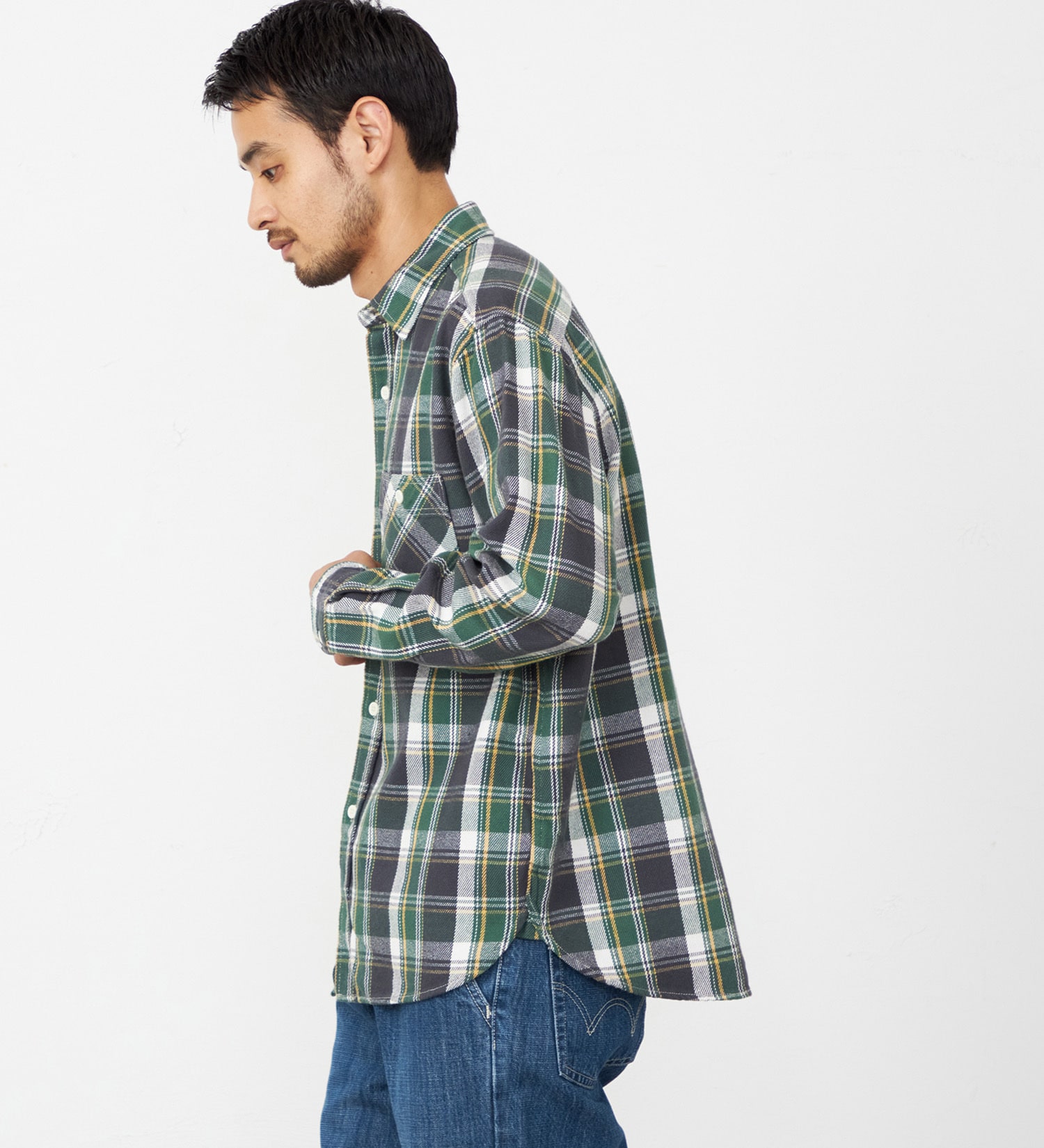 EDWIN(エドウイン)のワークシャツ チェック 長袖|トップス/シャツ/ブラウス/メンズ|オリーブ