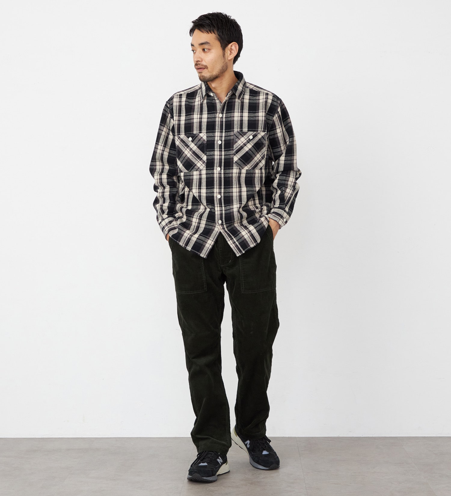 EDWIN(エドウイン)のワークシャツ チェック 長袖|トップス/シャツ/ブラウス/メンズ|ブラック