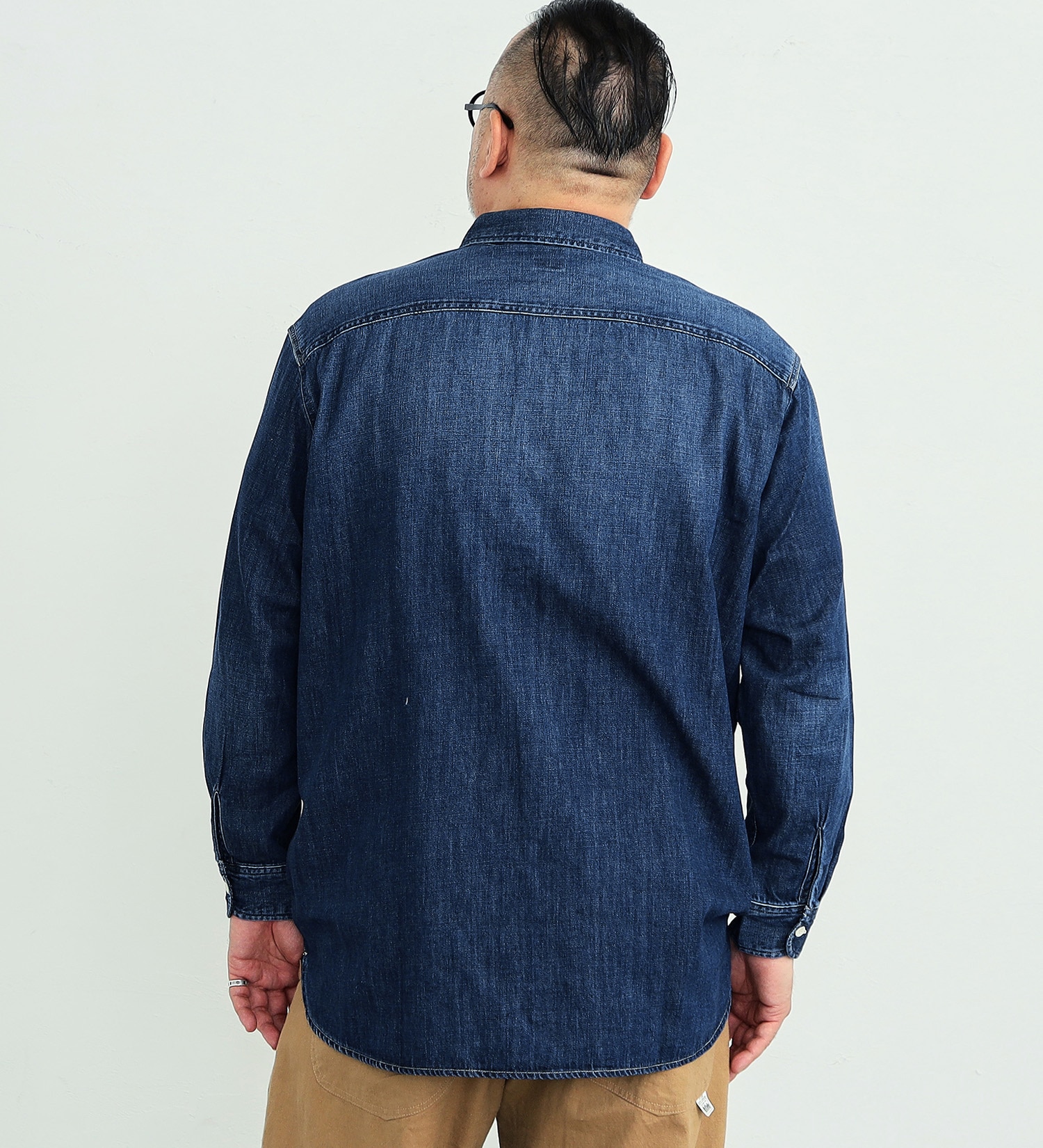 EDWIN(エドウイン)の【試着対象】【大きいサイズ】ワークシャツ 長袖|トップス/シャツ/ブラウス/メンズ|中色ブルー