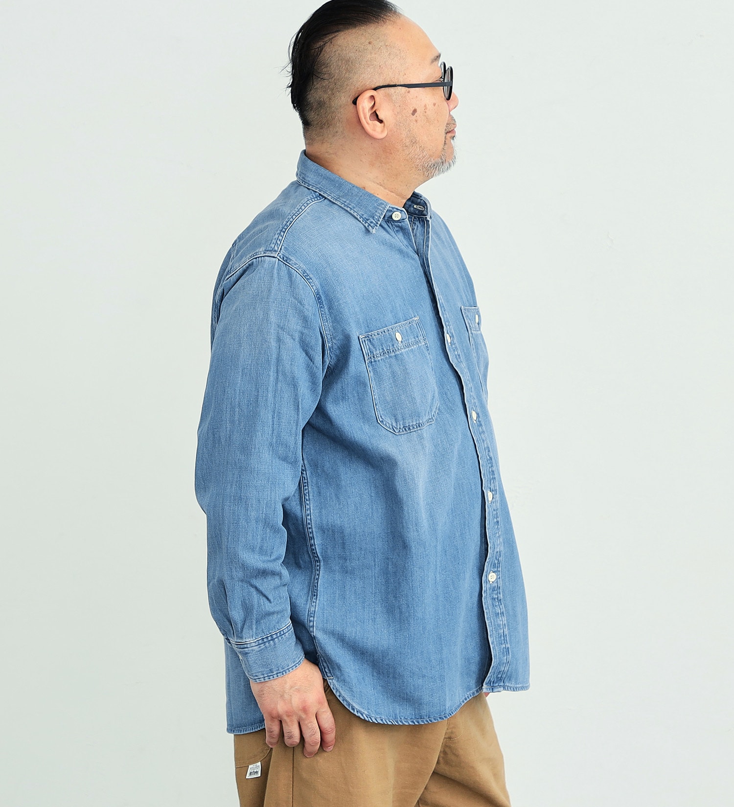 EDWIN(エドウイン)の【大きいサイズ】ワークシャツ 長袖|トップス/シャツ/ブラウス/メンズ|淡色ブルー
