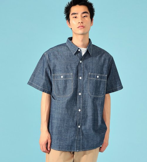 EDWIN(エドウイン)のワークシャツ 半袖|トップス/シャツ/ブラウス/メンズ|インディゴブルー