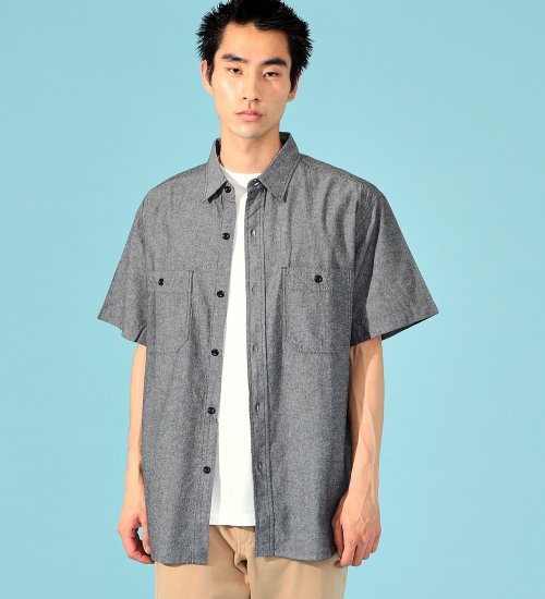 EDWIN(エドウイン)のワークシャツ 半袖|トップス/シャツ/ブラウス/メンズ|ブラック