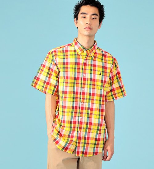 EDWIN(エドウイン)のボタンダウンマドラスチェックシャツ 半袖|トップス/シャツ/ブラウス/メンズ|イエロー
