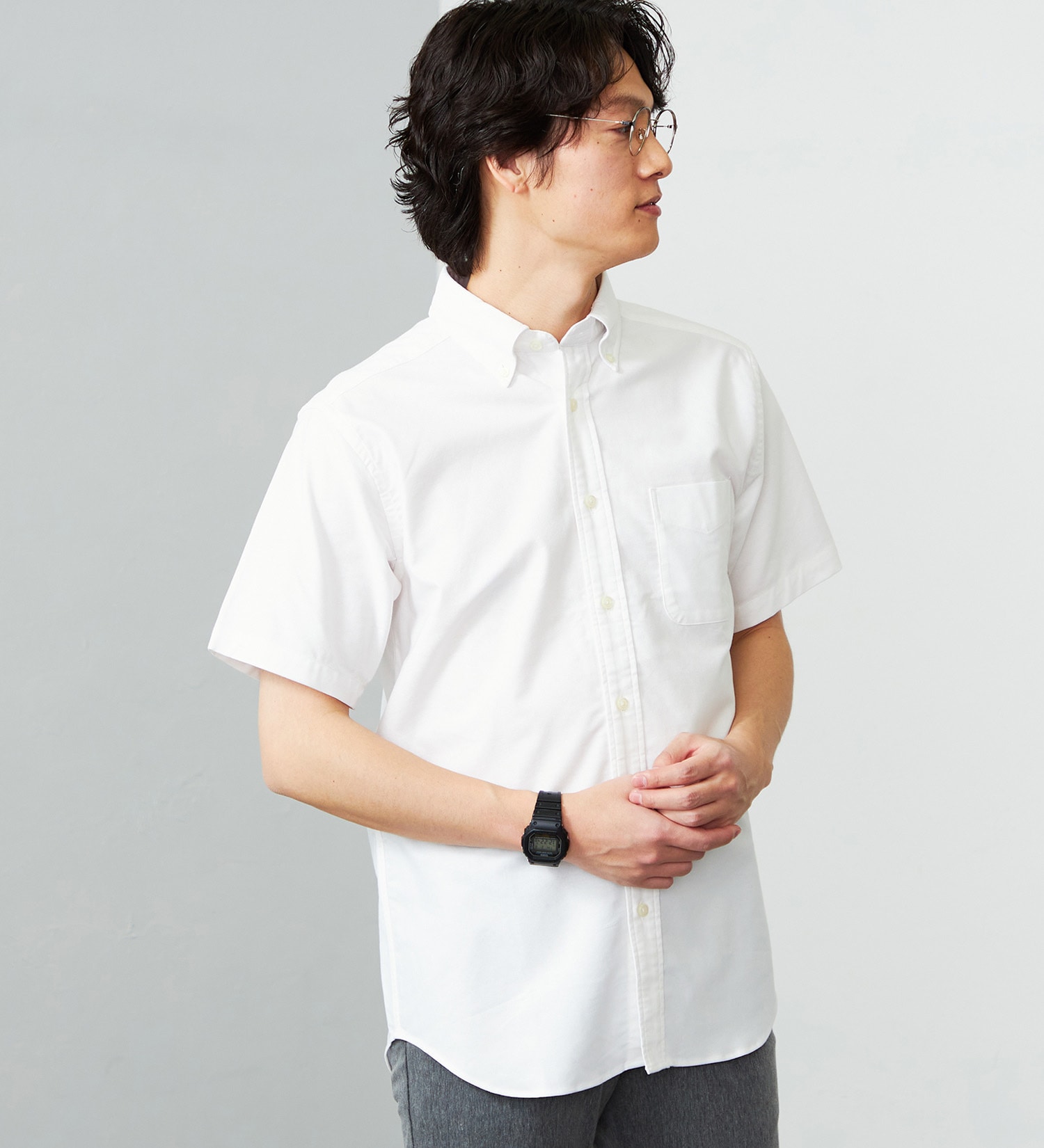 EDWIN(エドウイン)の半袖 ボタンダウンシャツ|トップス/シャツ/ブラウス/メンズ|ホワイト