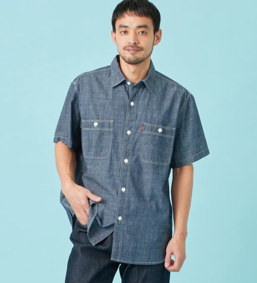 ワークシャツ デニム 半袖