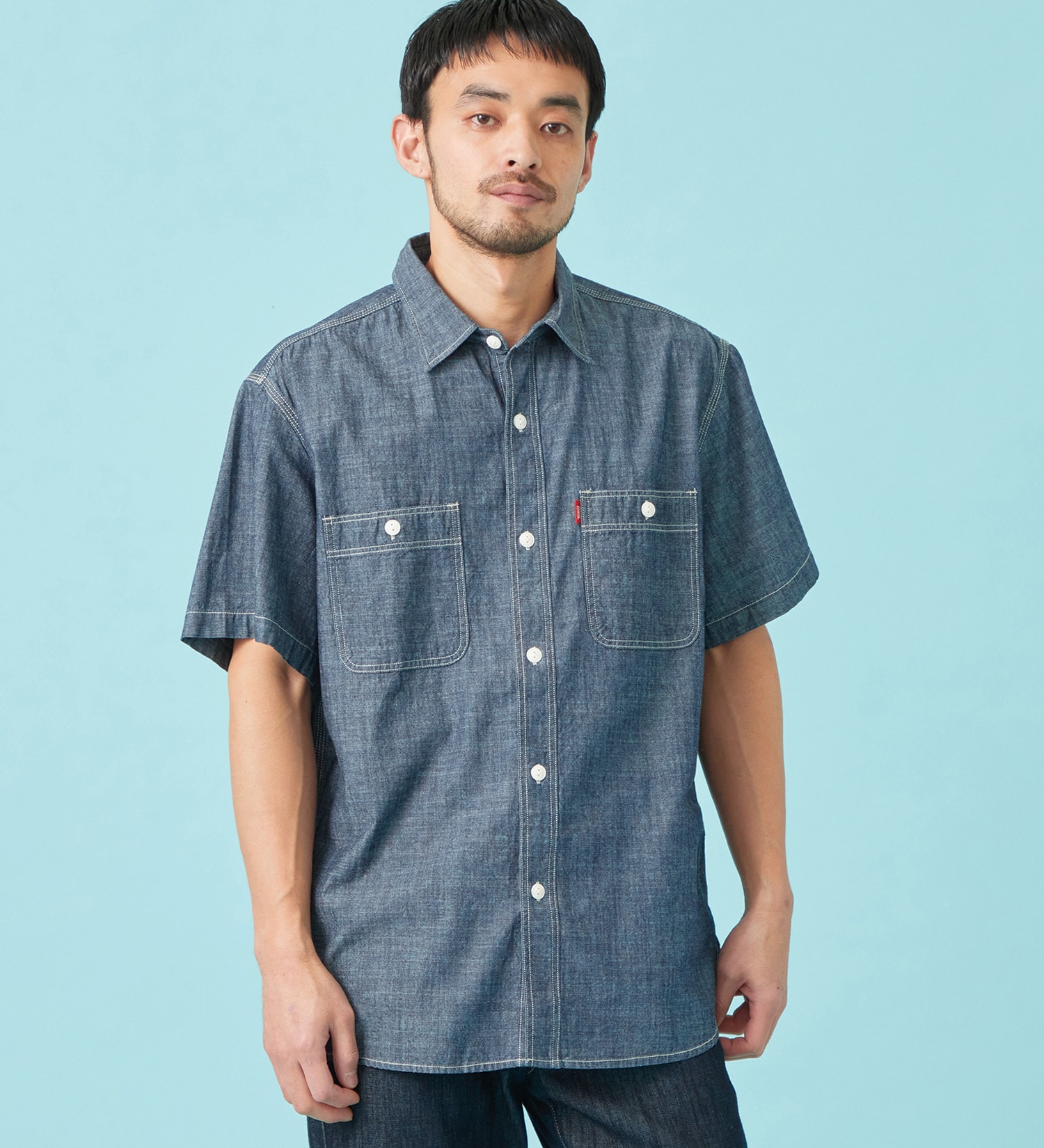 EDWIN(エドウイン)のワークシャツ デニム 半袖|トップス/シャツ/ブラウス/メンズ|インディゴブルー