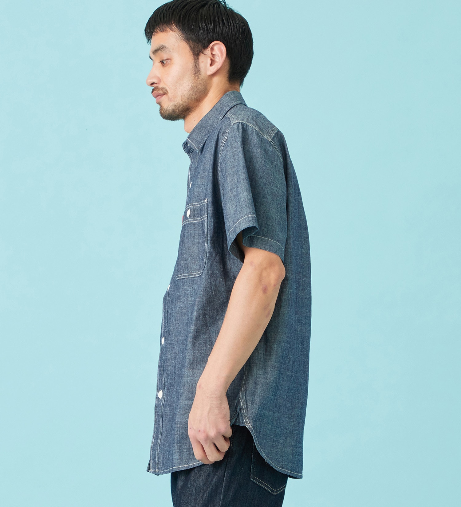 EDWIN(エドウイン)のワークシャツ デニム 半袖|トップス/シャツ/ブラウス/メンズ|インディゴブルー