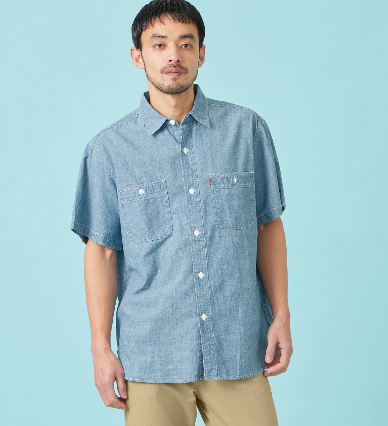 EDWIN(エドウイン)のワークシャツ デニム 半袖|トップス/シャツ/ブラウス/メンズ|淡色ブルー