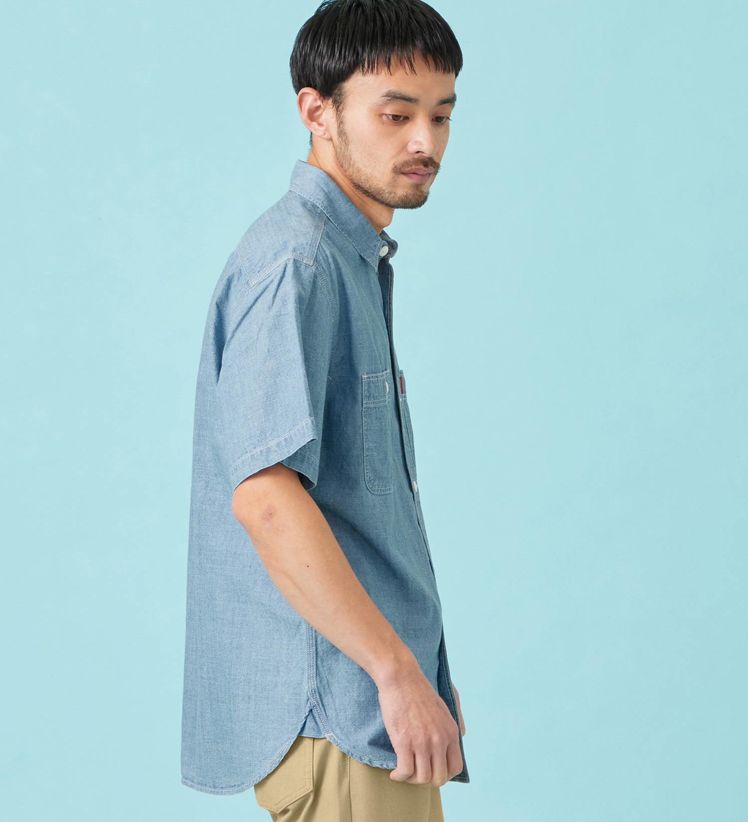 EDWIN(エドウイン)のワークシャツ デニム 半袖|トップス/シャツ/ブラウス/メンズ|淡色ブルー