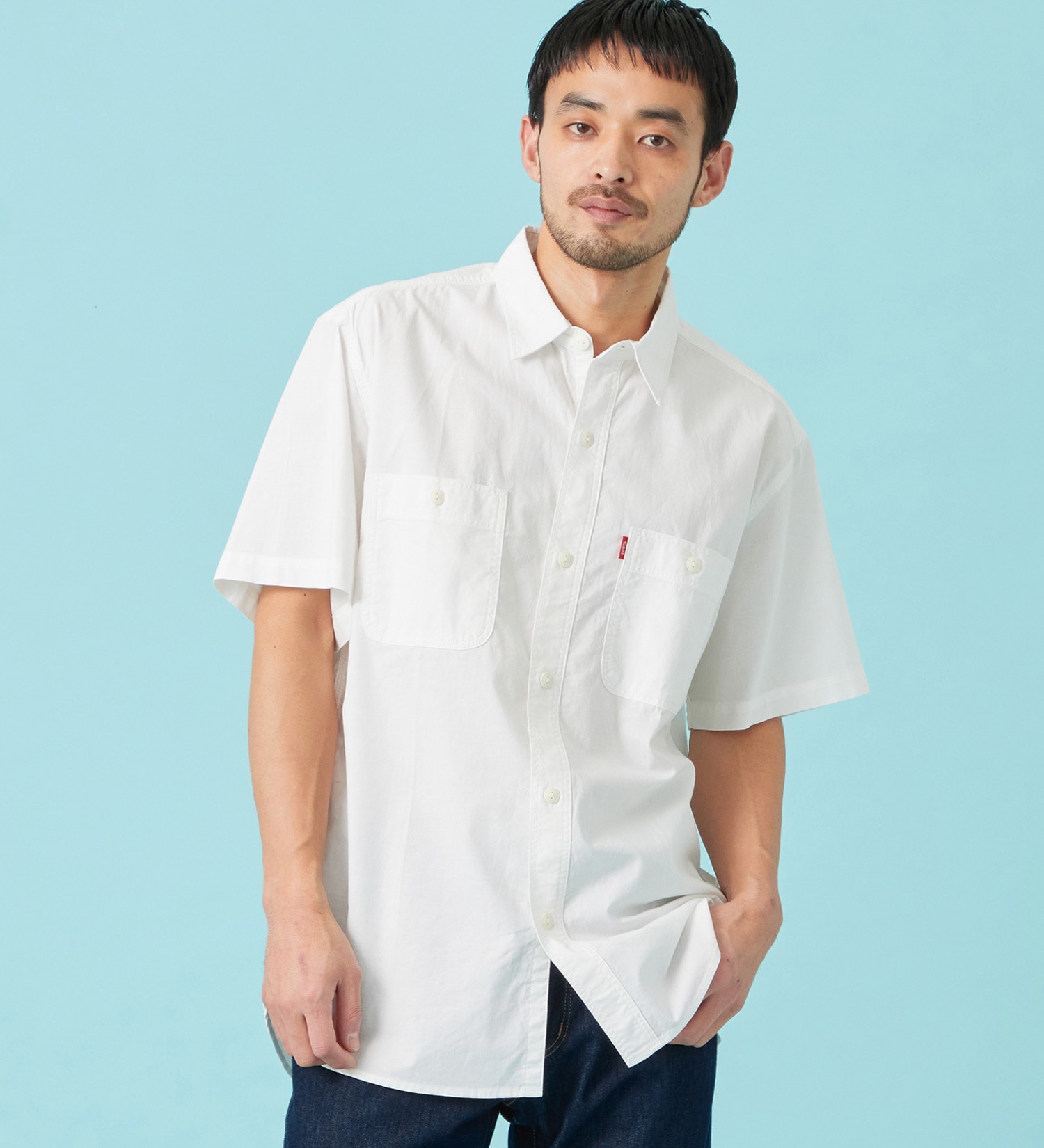 EDWIN(エドウイン)のワークシャツ デニム 半袖|トップス/シャツ/ブラウス/メンズ|ホワイト