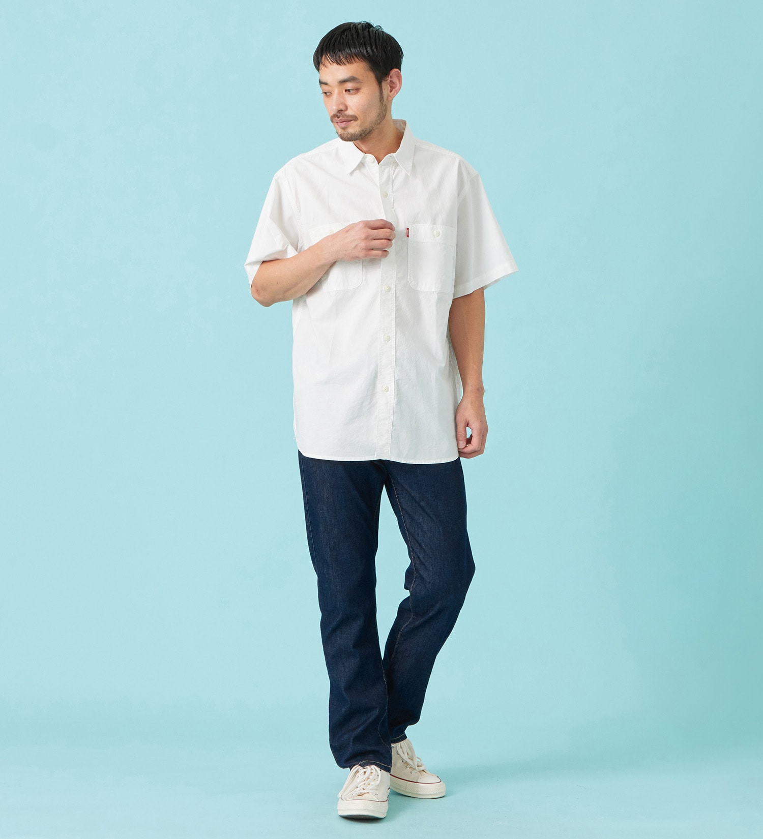 EDWIN(エドウイン)のワークシャツ デニム 半袖|トップス/シャツ/ブラウス/メンズ|ホワイト