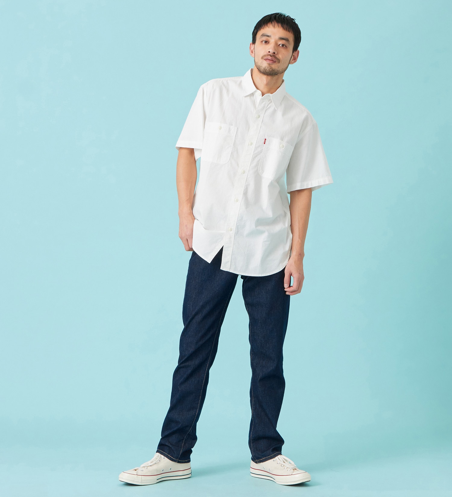 EDWIN(エドウイン)のワークシャツ デニム 半袖|トップス/シャツ/ブラウス/メンズ|ホワイト