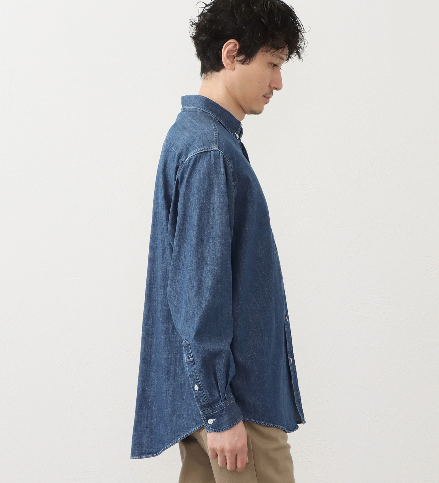 EDWIN(エドウイン)のボタンダウンシャツ|トップス/シャツ/ブラウス/メンズ|中色ブルー