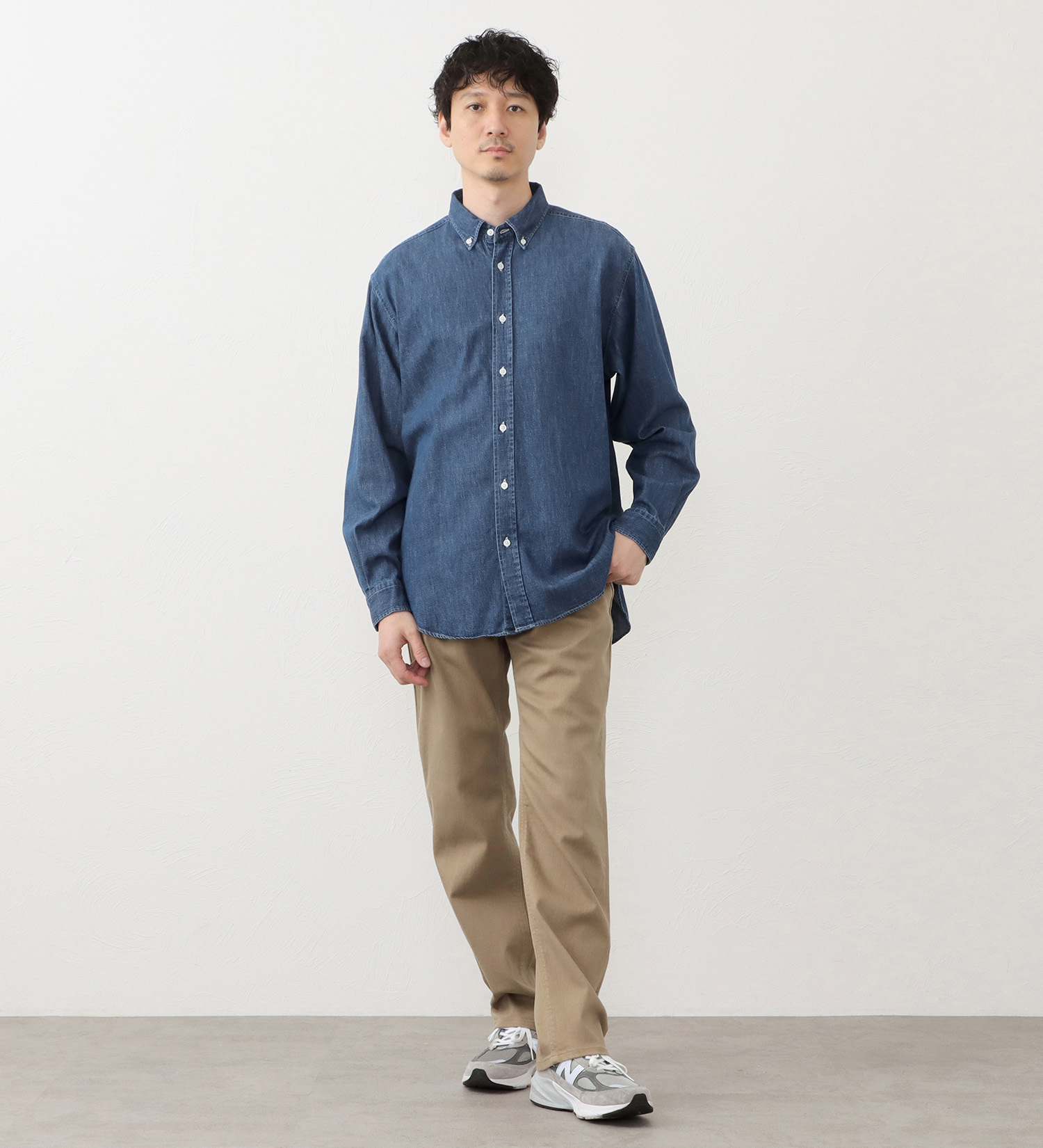 EDWIN(エドウイン)のボタンダウンシャツ|トップス/シャツ/ブラウス/メンズ|中色ブルー