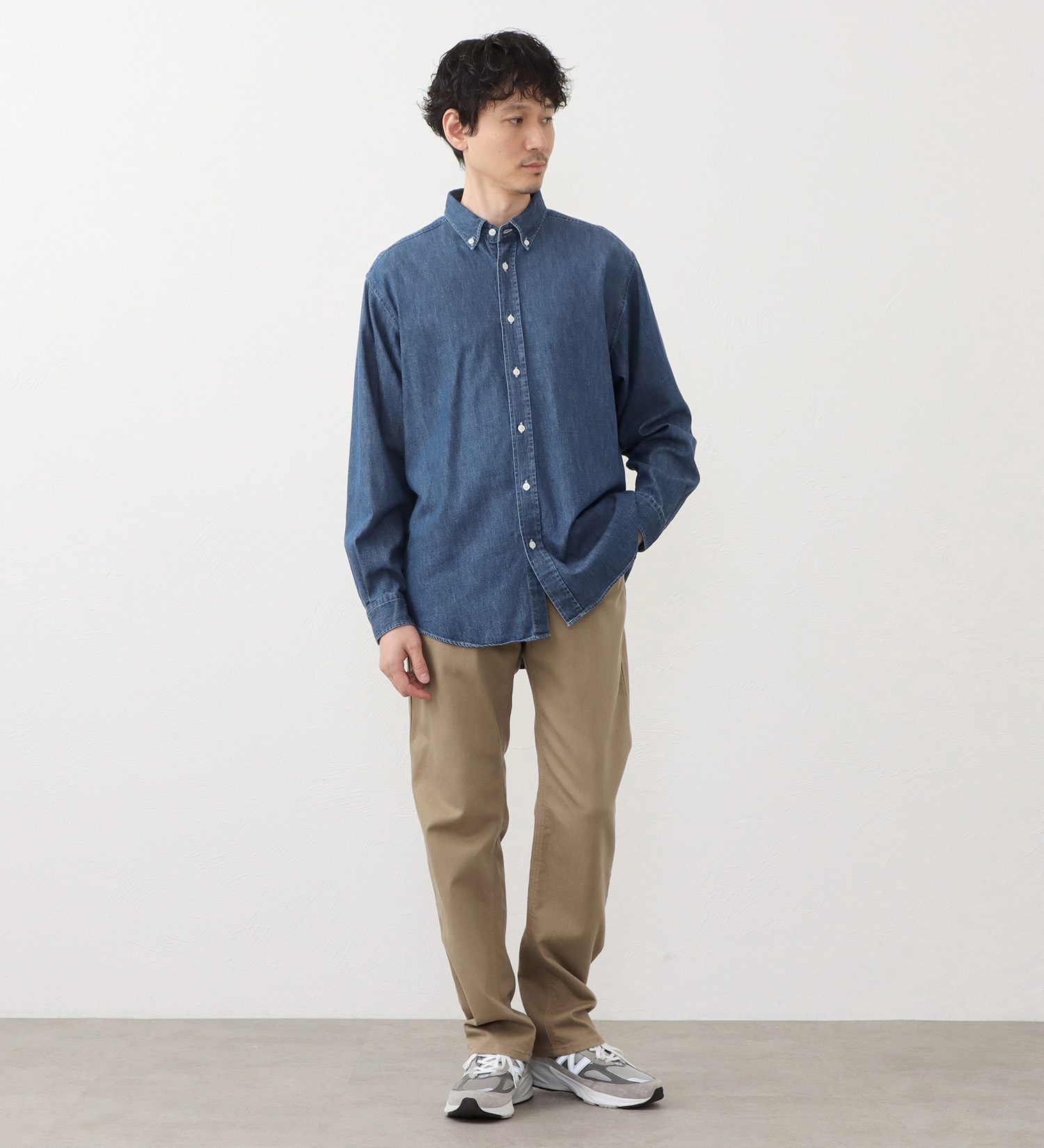 EDWIN(エドウイン)のボタンダウンシャツ|トップス/シャツ/ブラウス/メンズ|中色ブルー