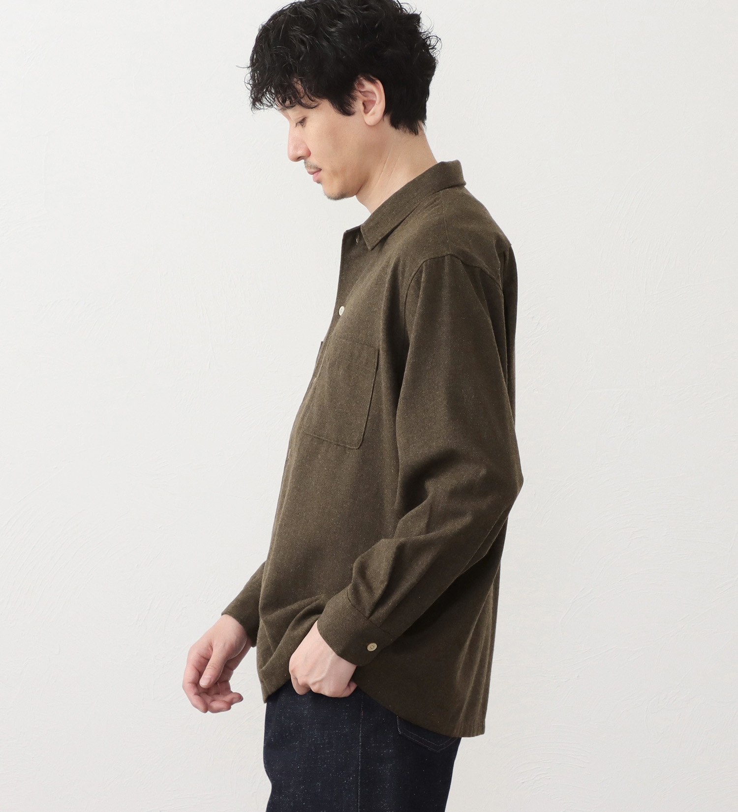 EDWIN(エドウイン)のウールフランネルシャツ|トップス/シャツ/ブラウス/メンズ|アーミー