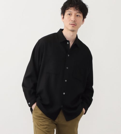 EDWIN(エドウイン)のウールフランネルシャツ|トップス/シャツ/ブラウス/メンズ|ブラック