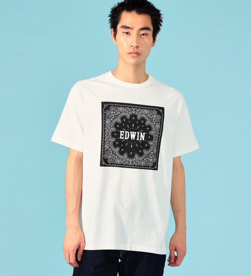EDWIN(エドウイン)のEDWIN バンダナ柄 Tシャツ 半袖|トップス/Tシャツ/カットソー/メンズ|ブラック