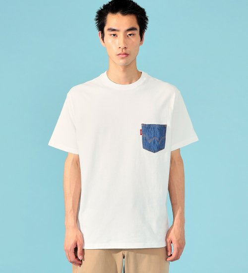 EDWIN(エドウイン)のデニムポケットTシャツ 半袖|トップス/Tシャツ/カットソー/メンズ|ホワイト
