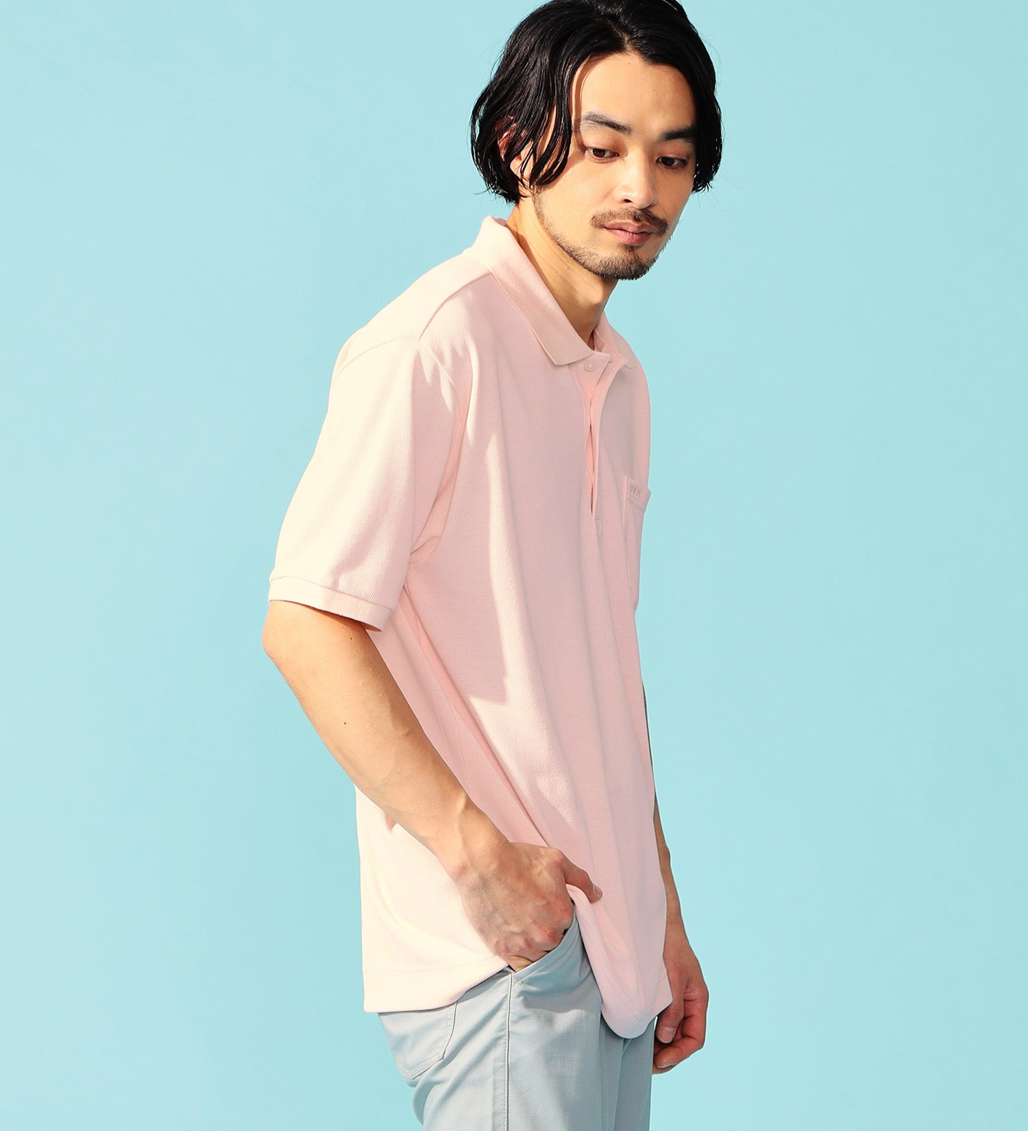 EDWIN(エドウイン)のCOOL FLEX レイシールド ポロシャツ 半袖|トップス/ポロシャツ/メンズ|ピンク