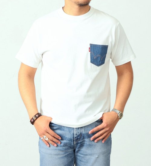 EDWIN(エドウイン)の【ポイントアップ対象】デニムポケット半袖Tシャツ|トップス/Tシャツ/カットソー/メンズ|ホワイト