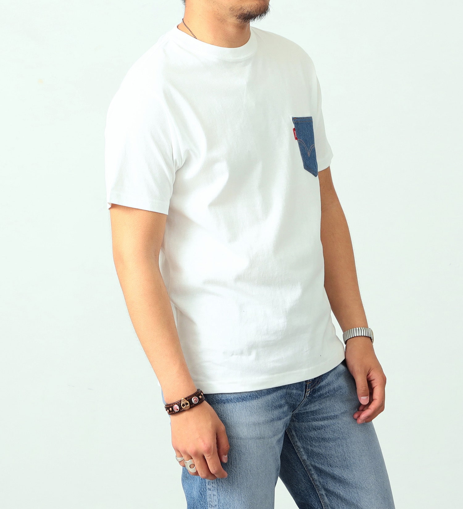 EDWIN(エドウイン)のデニムポケット半袖Tシャツ|トップス/Tシャツ/カットソー/メンズ|ホワイト