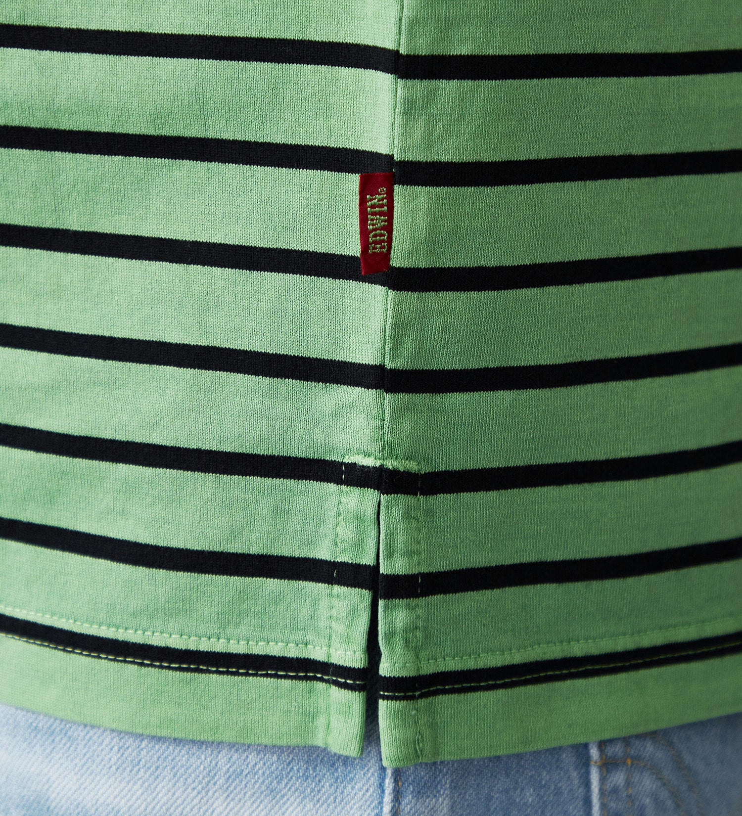 EDWIN(エドウイン)のピグメント加工ボーダーTシャツ|トップス/Tシャツ/カットソー/メンズ|グリーン