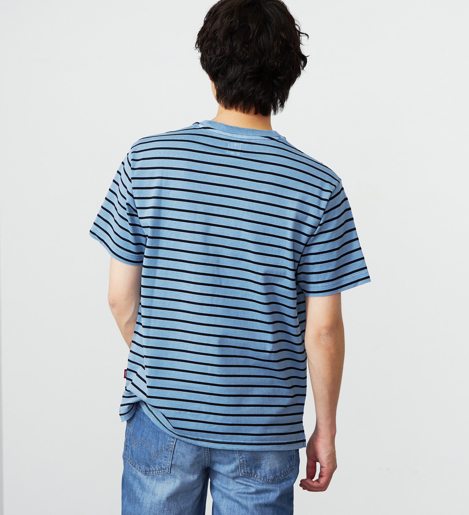 EDWIN(エドウイン)のピグメント加工ボーダーTシャツ|トップス/Tシャツ/カットソー/メンズ|ブルー