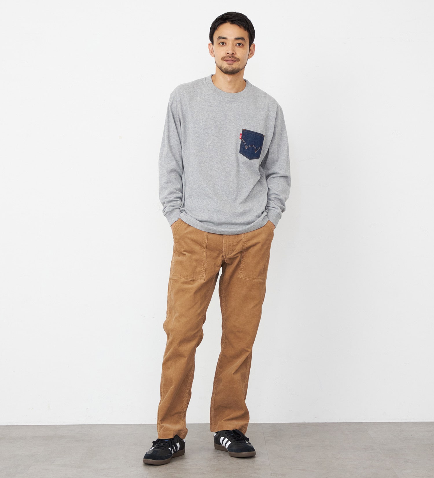 EDWIN(エドウイン)のデニムポケット Tシャツ 長袖|トップス/Tシャツ/カットソー/メンズ|グレー
