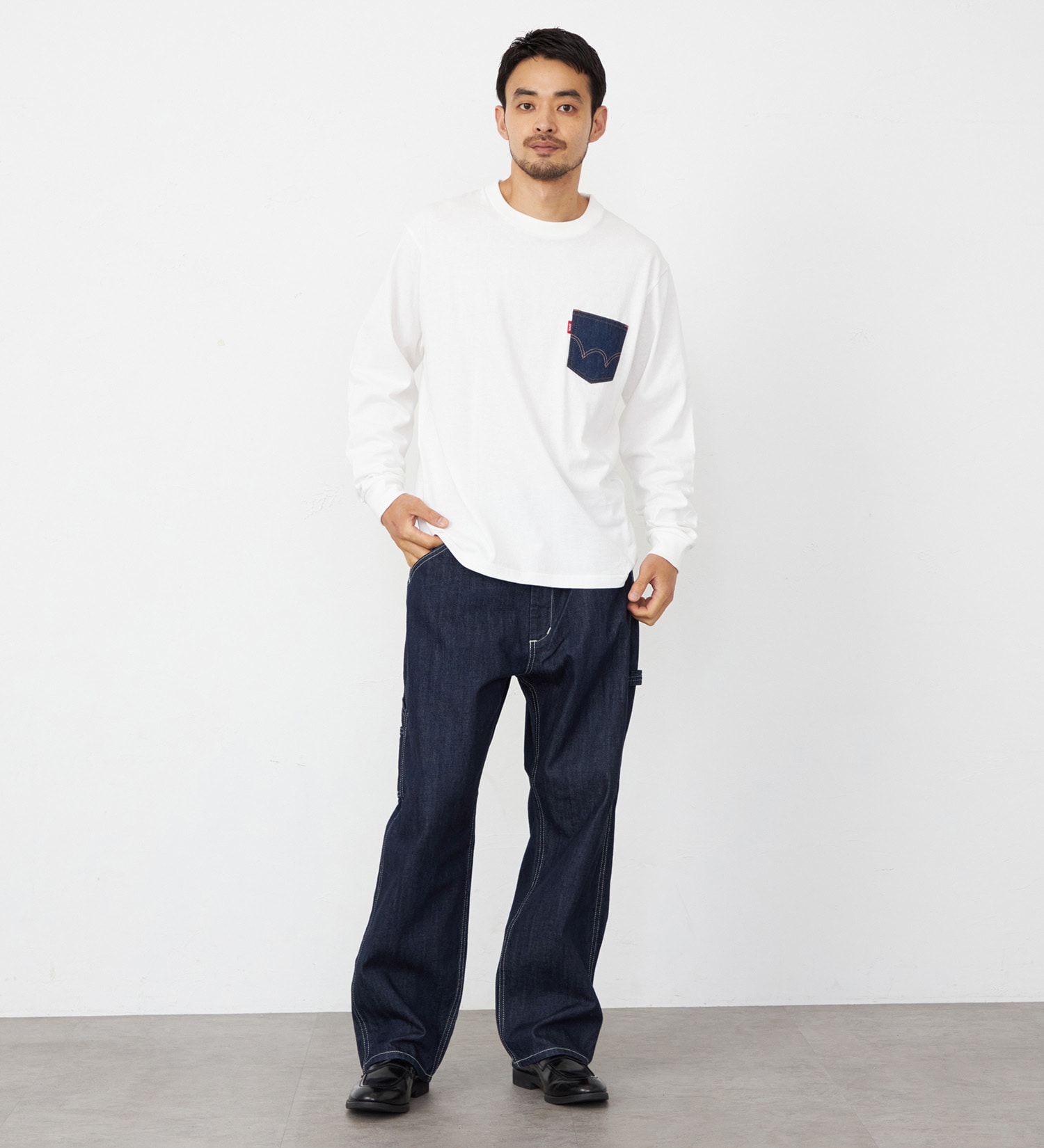 EDWIN(エドウイン)のデニムポケット Tシャツ 長袖|トップス/Tシャツ/カットソー/メンズ|ホワイト