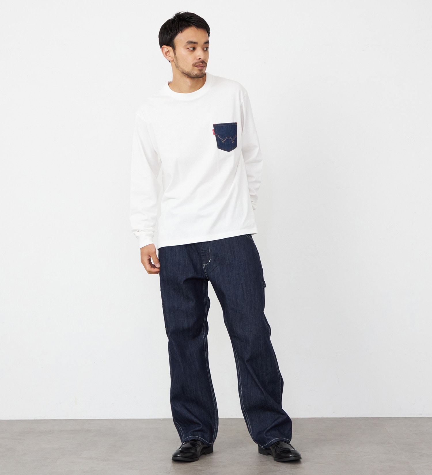 EDWIN(エドウイン)のデニムポケット Tシャツ 長袖|トップス/Tシャツ/カットソー/メンズ|ホワイト