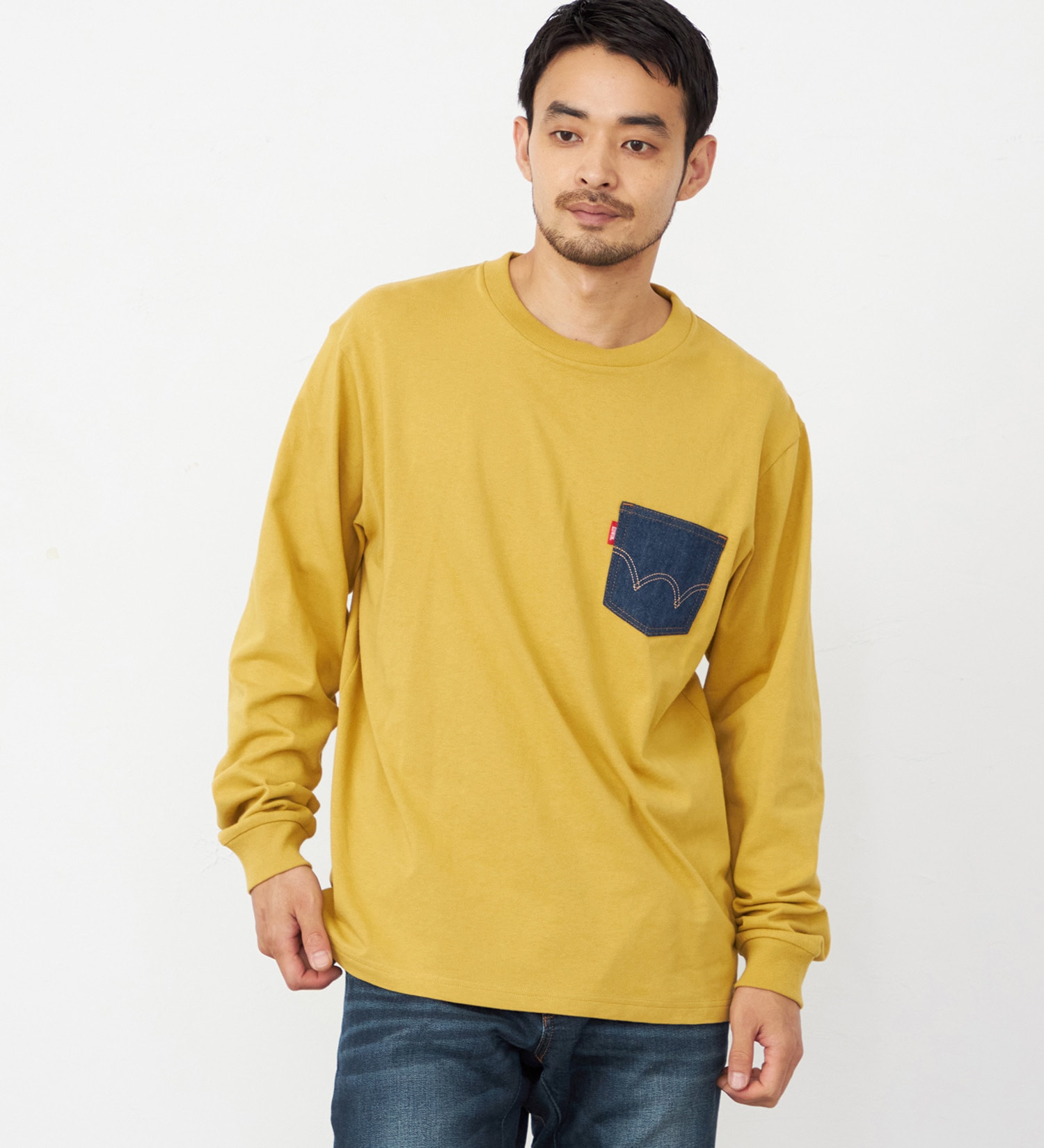 EDWIN(エドウイン)のデニムポケット Tシャツ 長袖|トップス/Tシャツ/カットソー/メンズ|マスタード