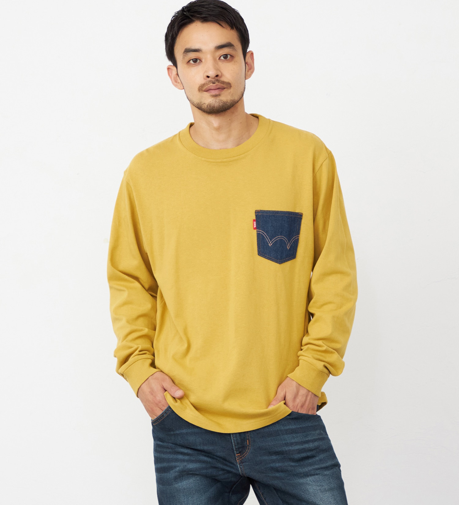 EDWIN(エドウイン)のデニムポケット Tシャツ 長袖|トップス/Tシャツ/カットソー/メンズ|マスタード