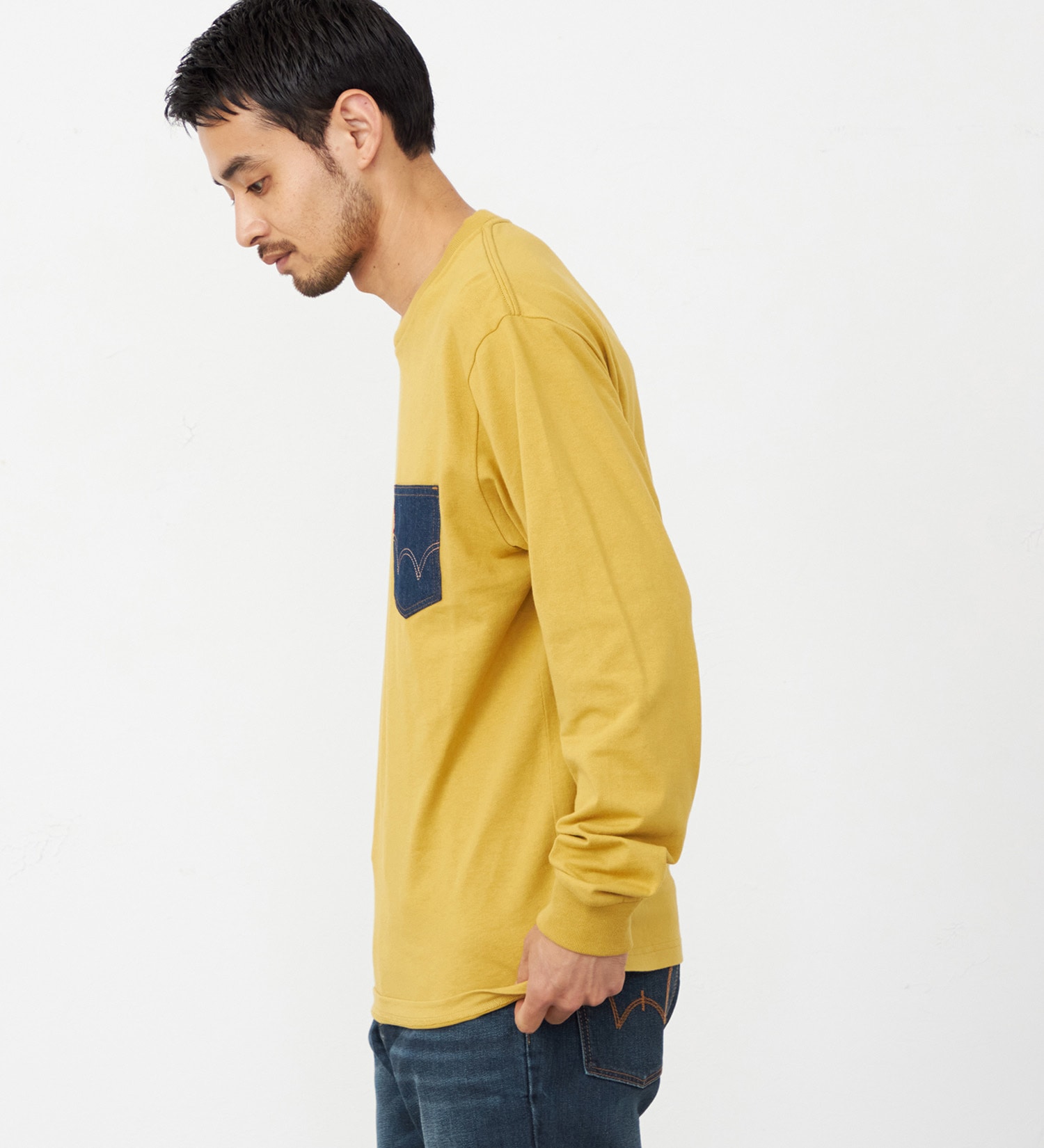 EDWIN(エドウイン)のデニムポケット Tシャツ 長袖|トップス/Tシャツ/カットソー/メンズ|マスタード