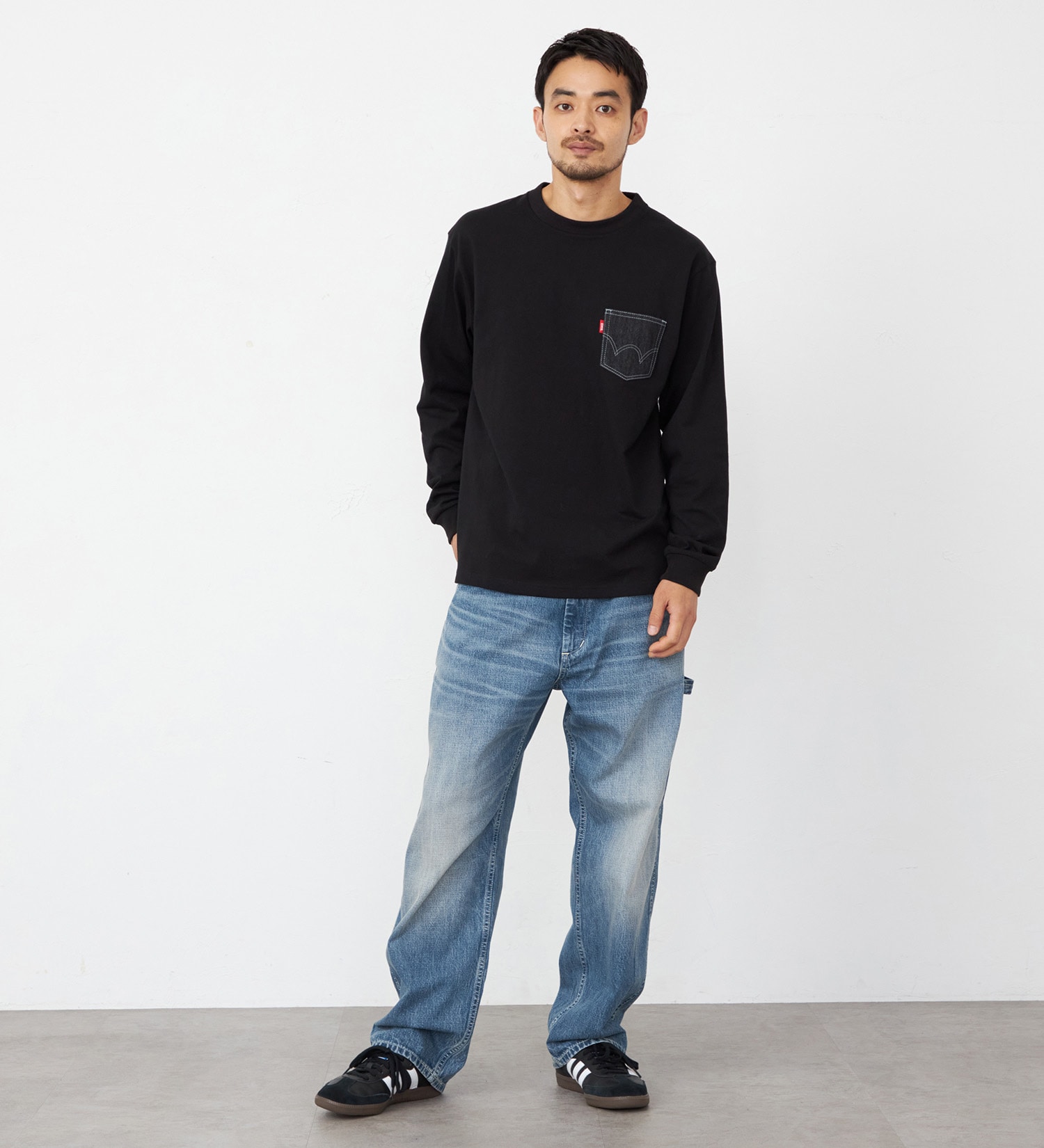 EDWIN(エドウイン)のデニムポケット Tシャツ 長袖|トップス/Tシャツ/カットソー/メンズ|ブラック