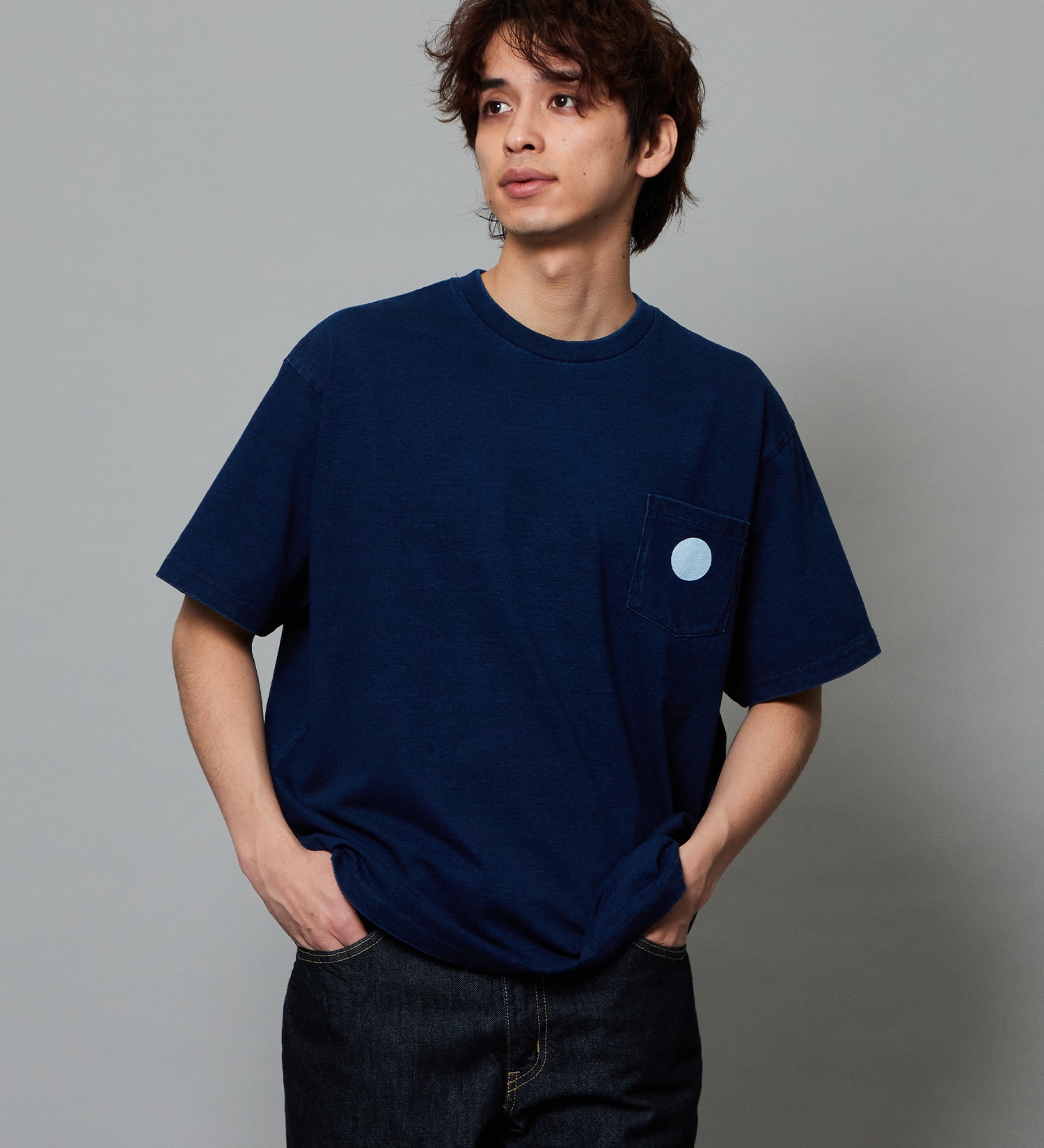 EDWIN(エドウイン)のプリントTシャツ インディゴ 半袖|トップス/Tシャツ/カットソー/メンズ|中色ブルー