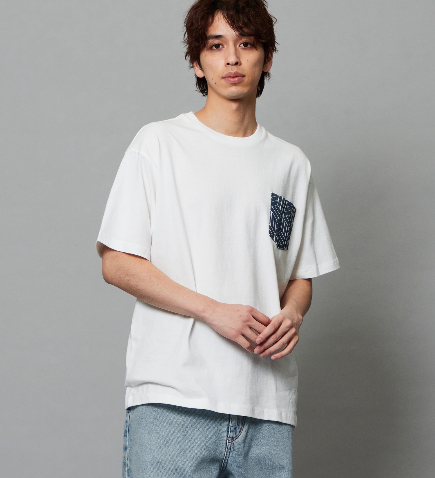 EDWIN(エドウイン)のプリントTシャツ インディゴ 半袖|トップス/Tシャツ/カットソー/メンズ|ホワイト