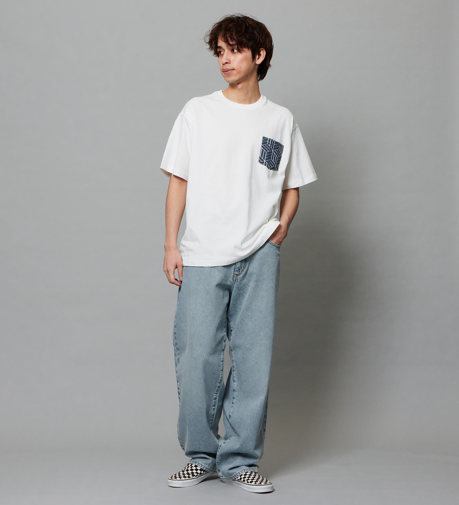 EDWIN(エドウイン)のプリントTシャツ インディゴ 半袖|トップス/Tシャツ/カットソー/メンズ|ホワイト