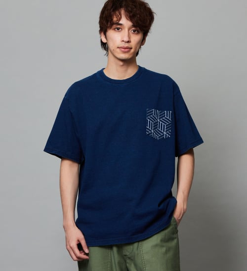 EDWIN(エドウイン)のプリントTシャツ インディゴ 半袖|トップス/Tシャツ/カットソー/メンズ|中色ブルー