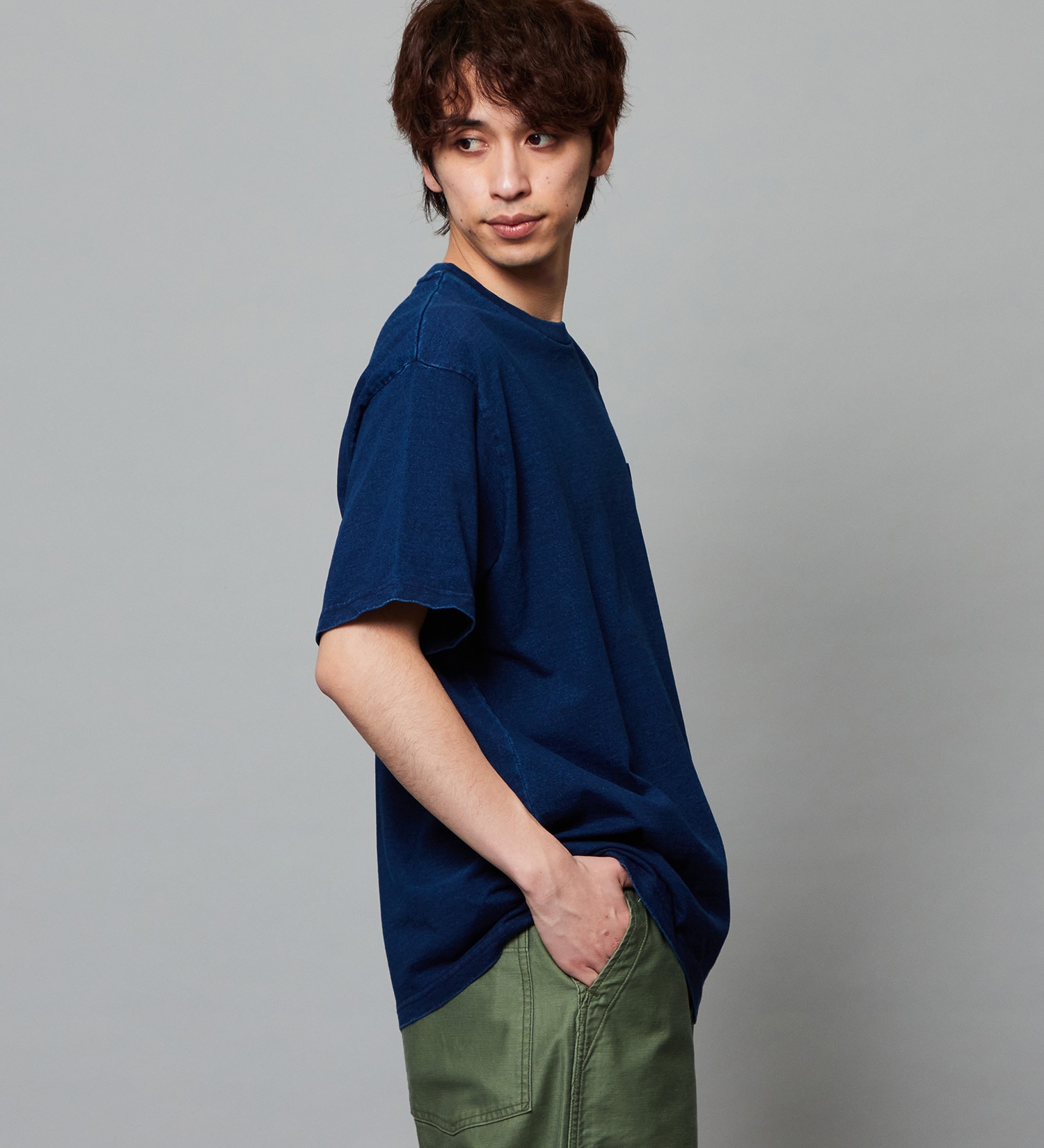 EDWIN(エドウイン)のプリントTシャツ インディゴ 半袖|トップス/Tシャツ/カットソー/メンズ|中色ブルー