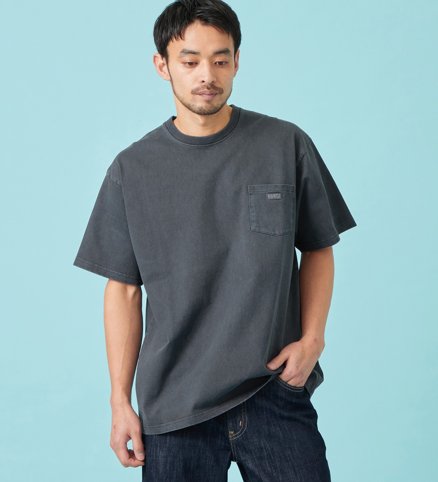 EDWIN(エドウイン)のヘビーウェイトTシャツ 半袖|トップス/Tシャツ/カットソー/メンズ|ネイビー