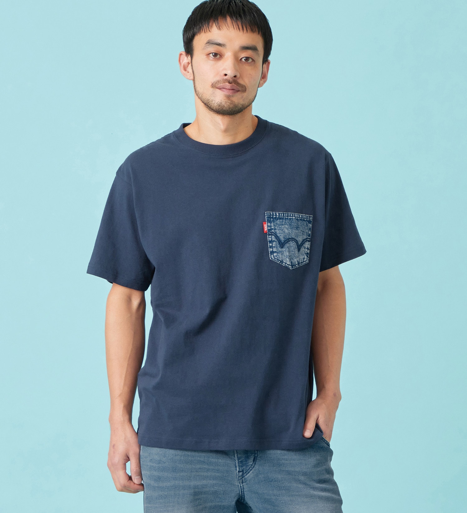 EDWIN(エドウイン)のデニムポケット Tシャツ 半袖|トップス/Tシャツ/カットソー/メンズ|ネイビー