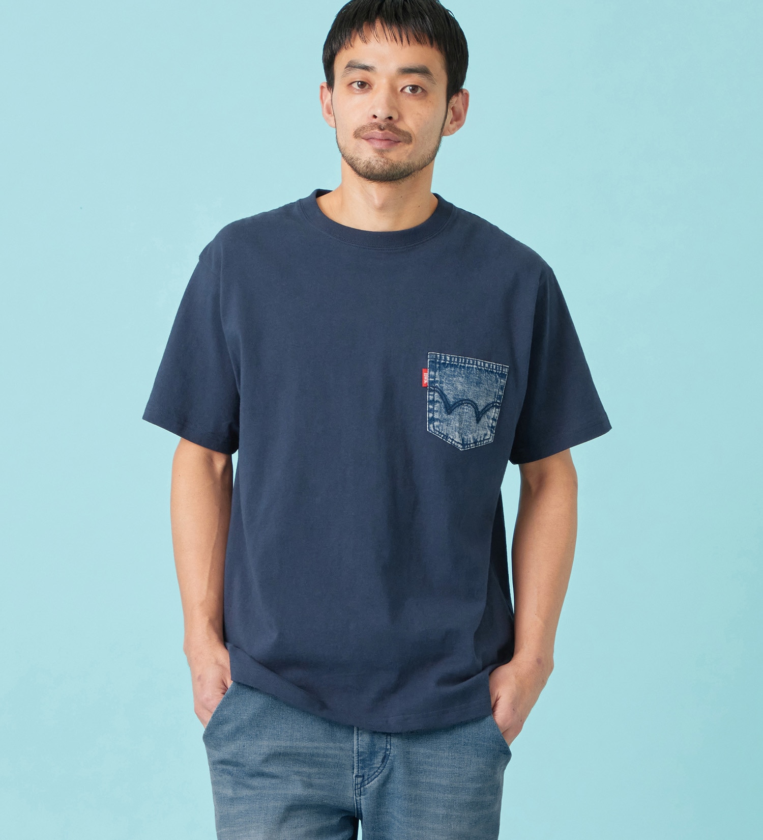 EDWIN(エドウイン)のデニムポケット Tシャツ 半袖|トップス/Tシャツ/カットソー/メンズ|ネイビー