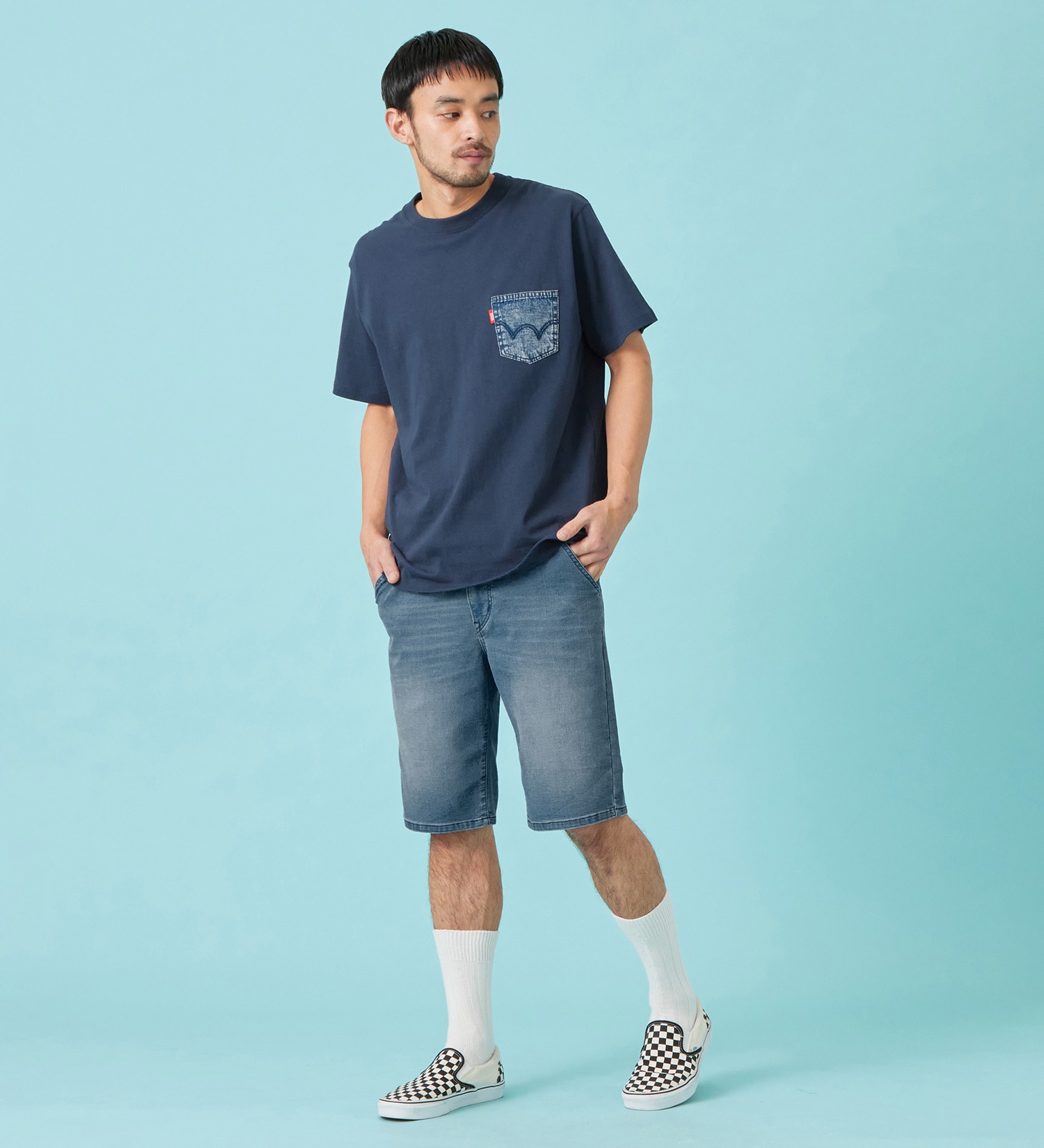 EDWIN(エドウイン)のデニムポケット Tシャツ 半袖|トップス/Tシャツ/カットソー/メンズ|ネイビー