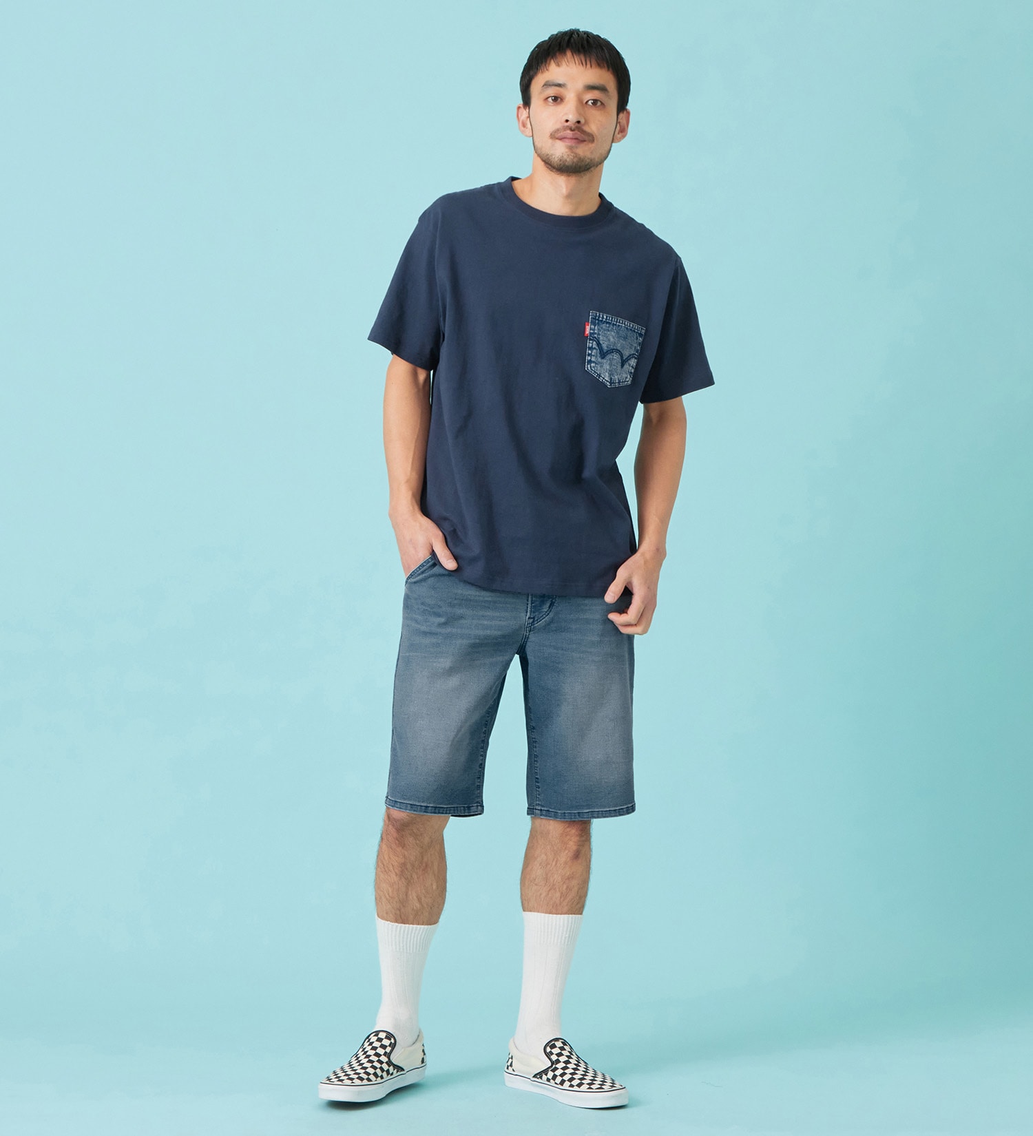 EDWIN(エドウイン)のデニムポケット Tシャツ 半袖|トップス/Tシャツ/カットソー/メンズ|ネイビー