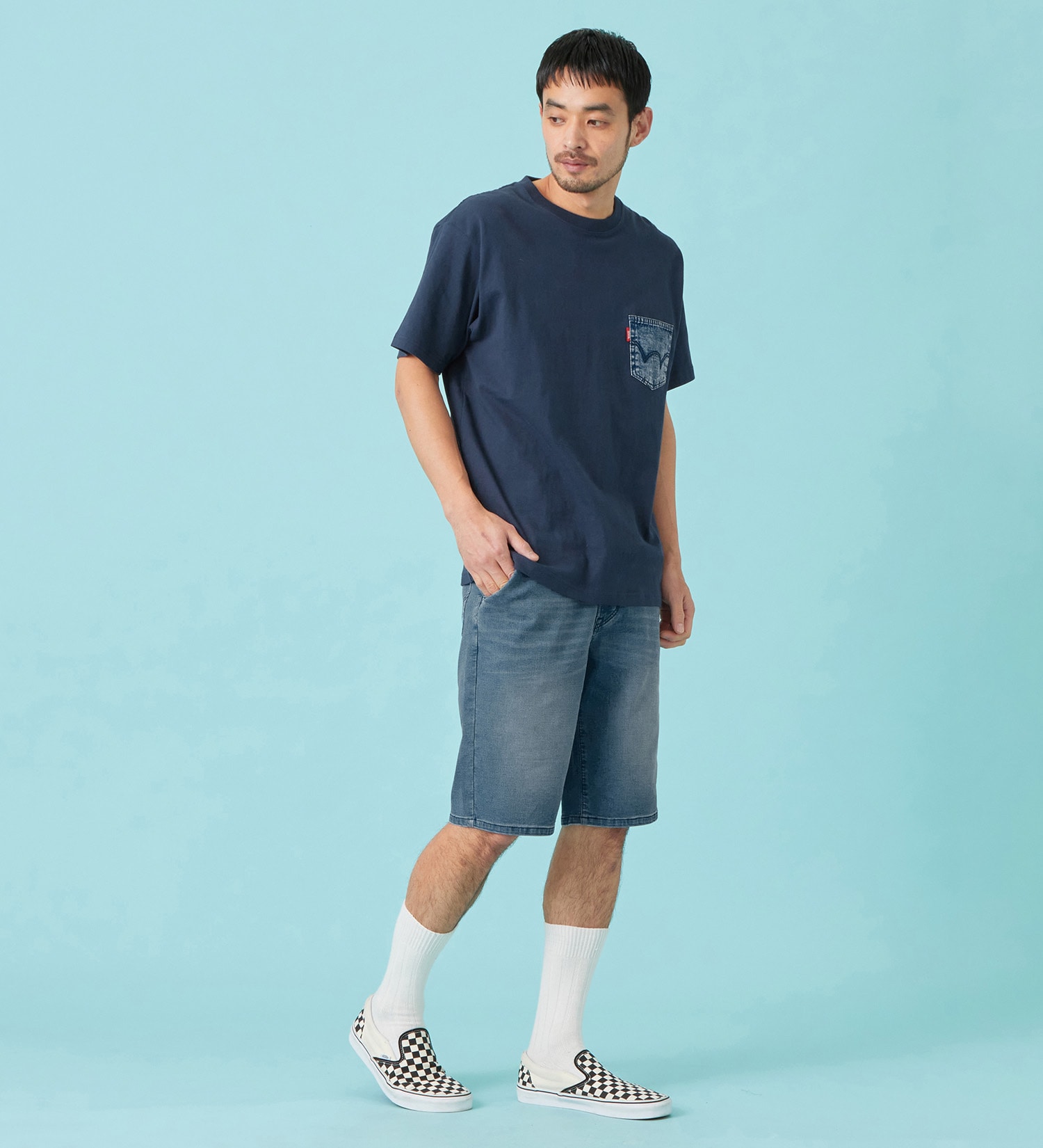 EDWIN(エドウイン)のデニムポケット Tシャツ 半袖|トップス/Tシャツ/カットソー/メンズ|ネイビー