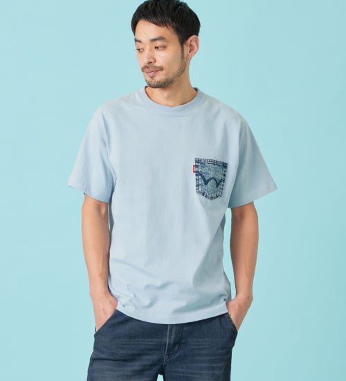 EDWIN(エドウイン)のデニムポケット Tシャツ 半袖|トップス/Tシャツ/カットソー/メンズ|ブルー