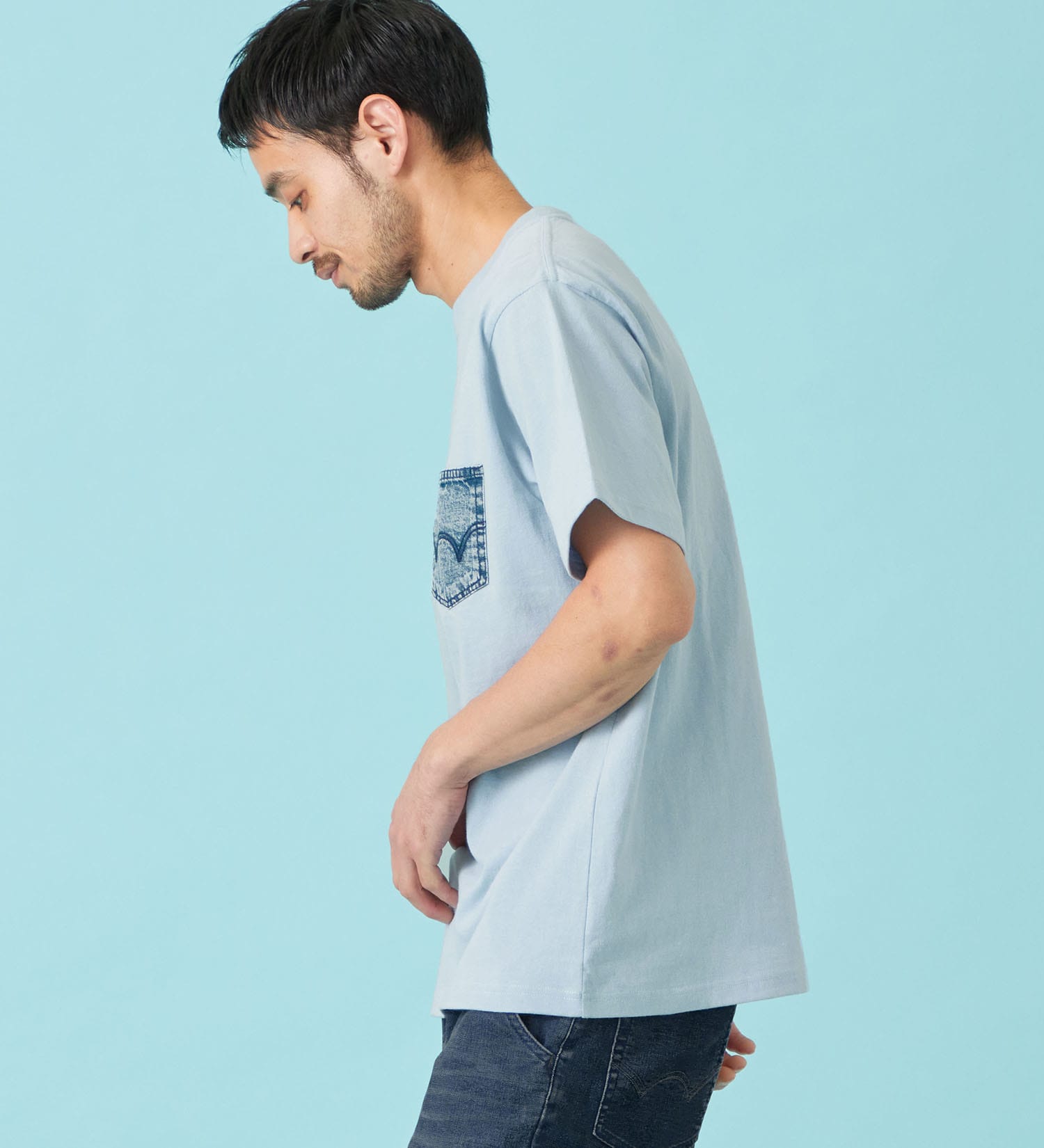 EDWIN(エドウイン)のデニムポケット Tシャツ 半袖|トップス/Tシャツ/カットソー/メンズ|ブルー