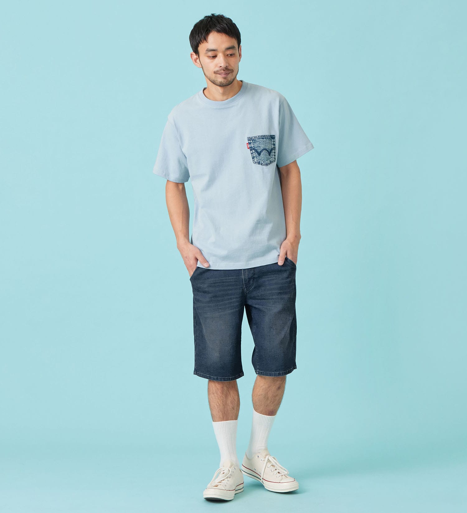 EDWIN(エドウイン)のデニムポケット Tシャツ 半袖|トップス/Tシャツ/カットソー/メンズ|ブルー